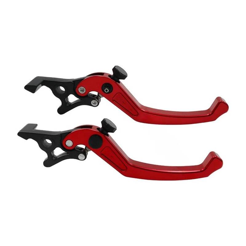 Bremshebel Motorrad-Doppelscheibenbremse Universelles CNC-verstellbares Aluminium-Doppelbremsgriffhebel Motorrad-Modifikationszubehör Bremsgriff(Red) von WANSONGHUI