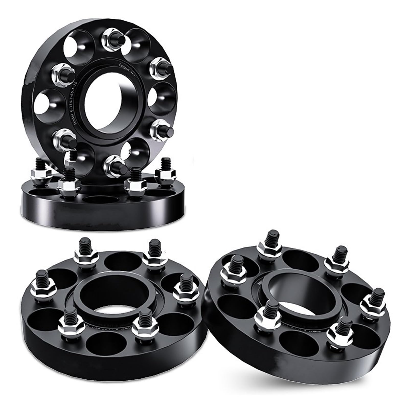 Distanzscheibe Räder Für Ford Für Ranger 2013-2025 2/4PCS 6x139,7 93,1 M12 X 1,5 6 Lugs Rad Spacer Aluminium Nabe Verbreitert Adapter Wheel Spacers(4Pcs Black 38mm) von WANSONGHUI