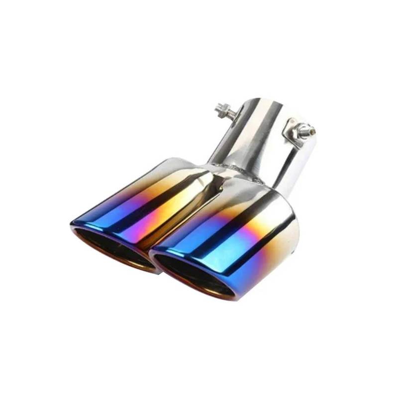 Endrohr Endrohr Endrohr Allgemeiner Auspuff Edelstahl Auspuffhaube Auspuff Zylinder Sound Endschalldämpfer Modifizierte Autoteile Auspuff Endrohr(Bend Half Colors) von WANSONGHUI