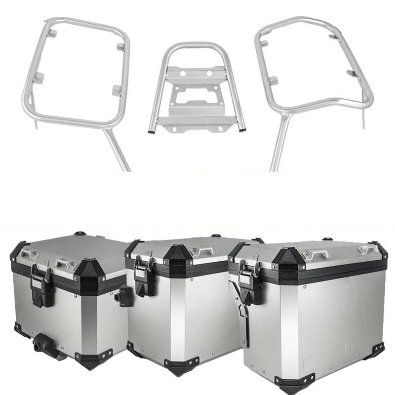 Für XADV 750 XADV750 2017-2020 Motorrad-Packtaschenkoffer Aluminium-Sattelträger Gepäckbox Edelstahlhalterung Motorradgepäckträger Hinten(One Set-SL) von WANSONGHUI