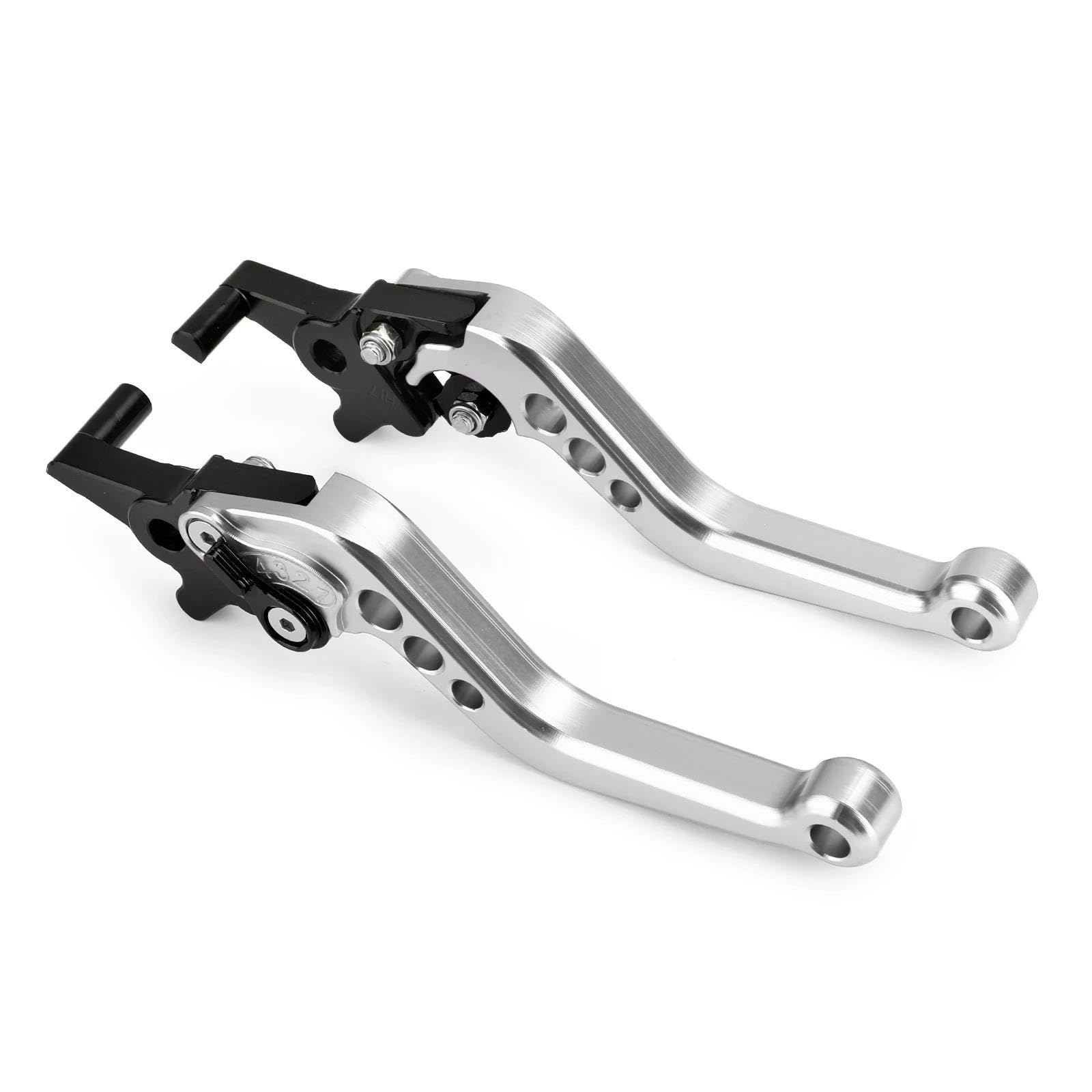 Motorrad Bremshebel Schwarze Motorrad CNC Aluminium Bremskupplungshebel Für NMAX 125/155 2015 2016 2017 2018 Motorzubehör Lenker Bremskupplung(Silber) von WANSONGHUI