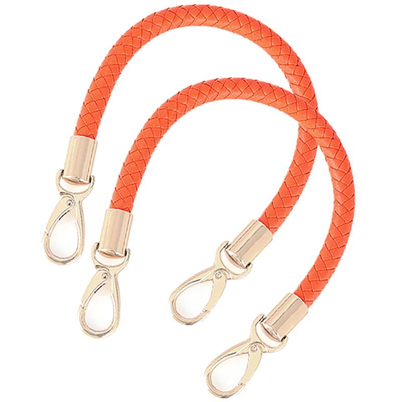 WANYI 2 Stück 40cm Taschenhenkel Leder Taschengurte zum Wechseln DIY Taschengriffe Schultergurt Taschenriemen Ersatzhenkel für Taschen Handtasche Geldbörse mit 2 Gold Karabinerhaken (Orange) von WANYI