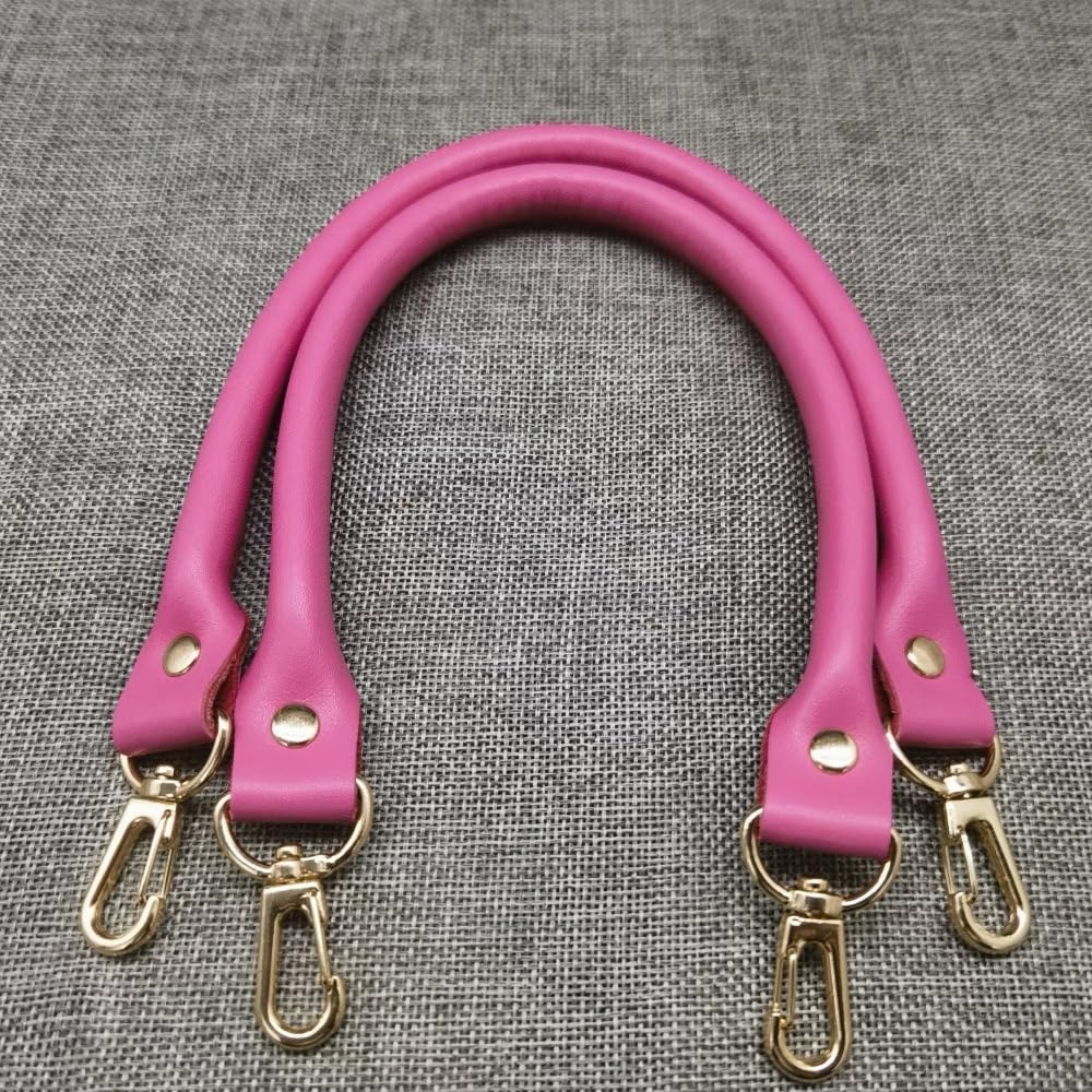 WANYI 2 Stück Taschengurte zum Wechseln 40CM Leder Taschenhenkel Taschengriffe Ersatz Lederriemen Taschenriemen Schultergurt für Taschen DIY Taschenzubehör mit 2 Gold Karabinerhaken (Rosa) von WANYI