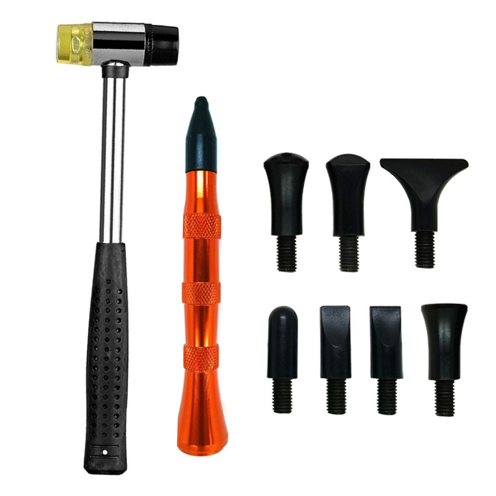 WANYIG 10-teilig Ausbeulwerkzeug Set, Auto Dellen Reparatur Dent Remover Puller Knock Down Head Tap Down Tools Set von WANYIG