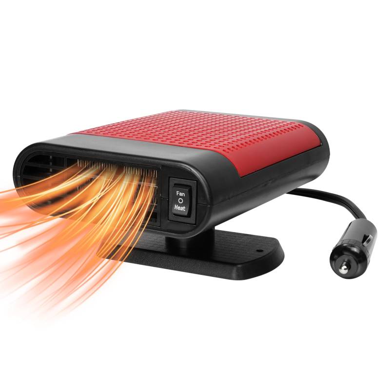 Auto Heizlüfter, 12V 150W Tragbare Autoheizung, Autoheizungmit ergonomischem Griff zum Anschließen, 2 In 1 Heizung und Kühlung Car Defroster Auto Demister 360° Drehbarer Scheibenenteiser Car Heater von WAONIQ