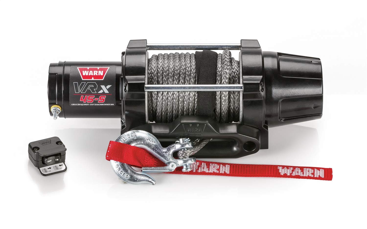 WARN 101040 VRX 45-S Powersports Seilwinde mit Lenkerschalter und synthetischem Seil: 0,6 cm Durchmesser x 50 m Länge, 2,25 Tonnen (2,0 kg) Kapazität von WARN