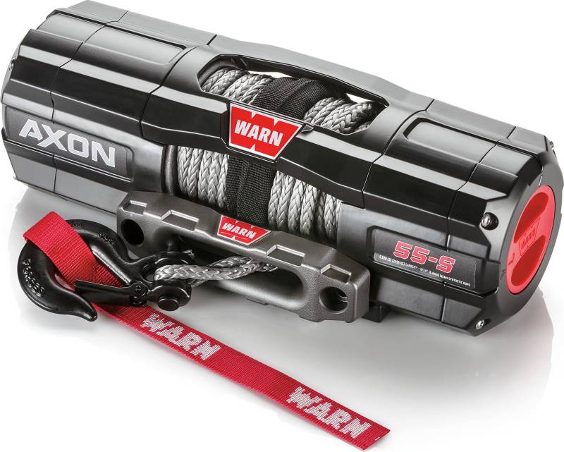 WARN 101150 AXON 55-S Powersports Seilwinde mit synthetischem Spydura-Seil und Hub-Funkempfänger: 0,6 cm Durchmesser x 15,7 m Länge, 2,75 Tonnen Zugkapazität, mittel von WARN