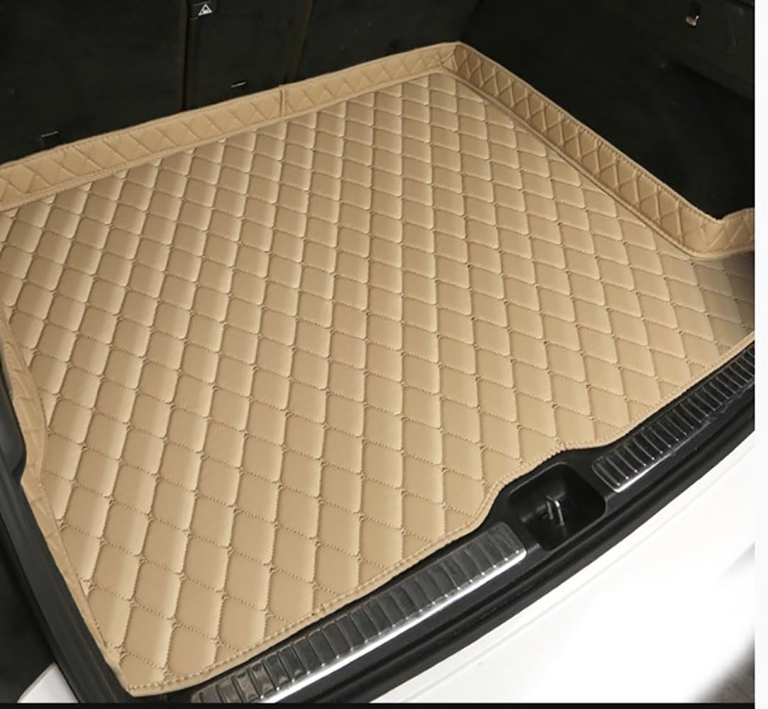 Kofferraummatte Kofferraumwanne für Mercedes Benz Maybach GLS (X167) 2020-, Leder-Material Haustier Matten wasserdichte rutschfeste,Beige von WASHLA