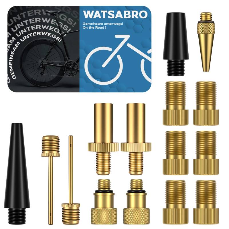 WATSABRO Fahrradventil Adapter Set, Fahrrad Adapter Französisch Ventil, Auto Ventil Adapte, Luftpumpe, Kompressor Ventil Adapter von WATSABRO