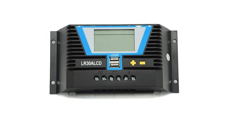 WATTSTUNDE Solar Laderegler 30A LR30ALCD mit Dual USB-Anschluss und LCD-Anzeige für 12V / 24V (LR30A LCD) von WATTSTUNDE