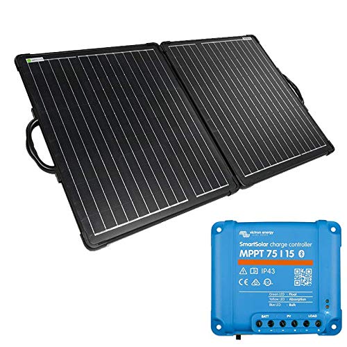 WATTSTUNDE Solarkoffer 200W ULTRA LIGHT - stabiles, faltbares Solarmodul in leichtbauweise (200W mit Victron 75/15) von WATTSTUNDE