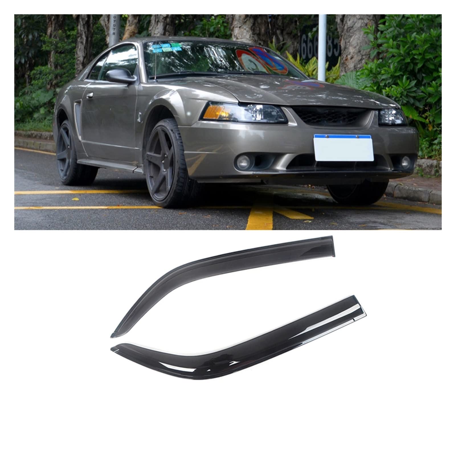 Visier Deflector Auto-Seitenfenster Wind-Ablenkende Für Ford Mustang 1994-2016 Windabweiser Seitenfenster Regenabweiser(for 1994-2004) von WAVEPEAK