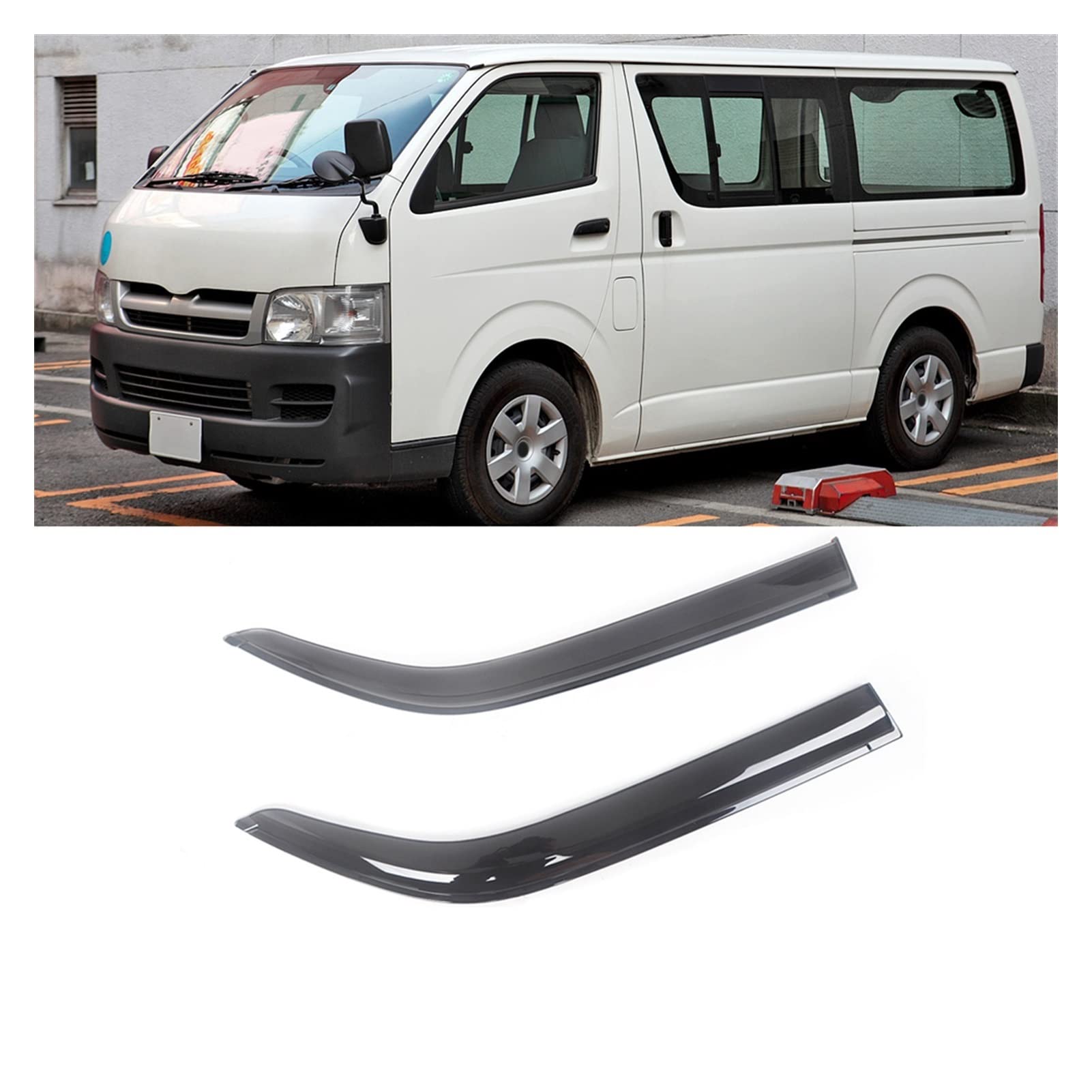 Visier Deflector Auto-Seitenfenster Wind-Ablenkende Für Toyota Hiace H200 2004-2010 Windabweiser Seitenfenster Regenabweiser von WAVEPEAK