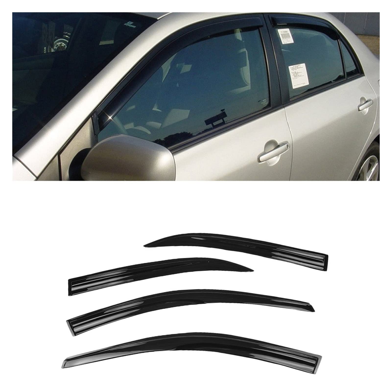 Visier Deflector Automatische Seitenfenster Wind-Deflektoren Für Toyota Corolla 2003-2008 Windabweiser Seitenfenster Regenabweiser von WAVEPEAK