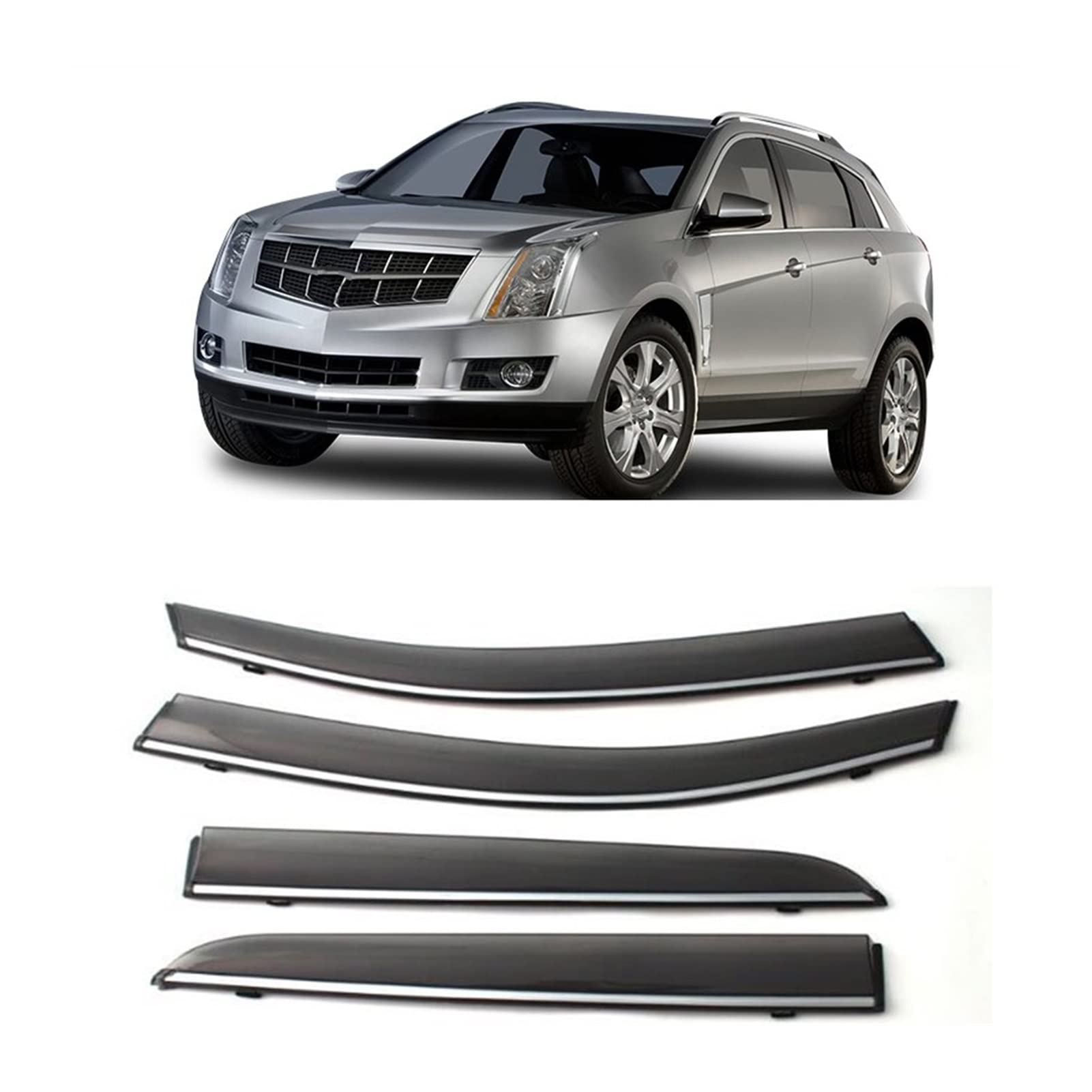 Visier Deflector Fenstervisier Für Cadillac SRX 2009-2018 Windabweiser Seitenfenster Regenabweiser von WAVEPEAK