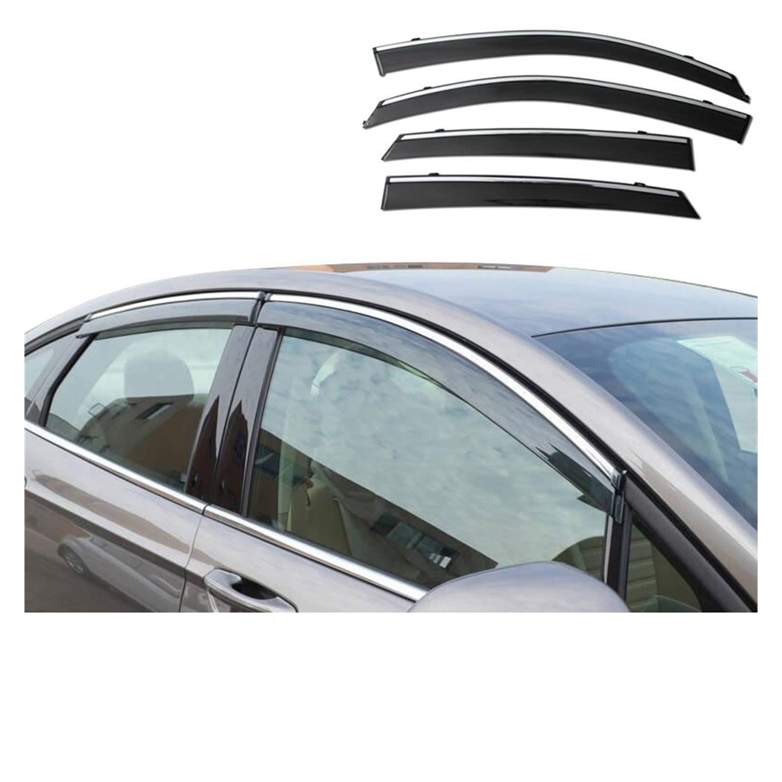 Visier Deflector Fenstervisier Für Honda Civic Sedan 10th 2016 2017 2018 2019 2020 Windabweiser Seitenfenster Regenabweiser von WAVEPEAK