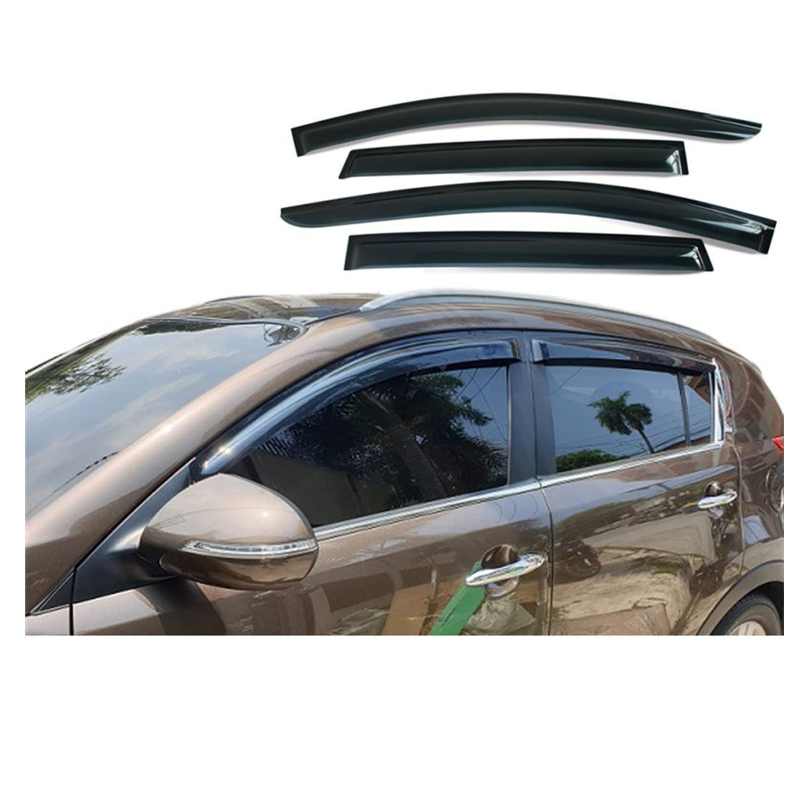 Visier Deflector Fenstervisier Für KIA Sportage R 2011 2012 2013 2014 2015 Windabweiser Seitenfenster Regenabweiser von WAVEPEAK