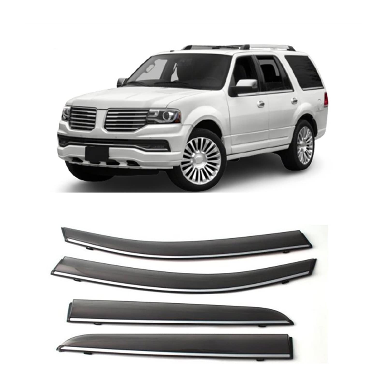 Visier Deflector Fenstervisier Für Lincoln Navigator 2005-2017 Windabweiser Seitenfenster Regenabweiser von WAVEPEAK