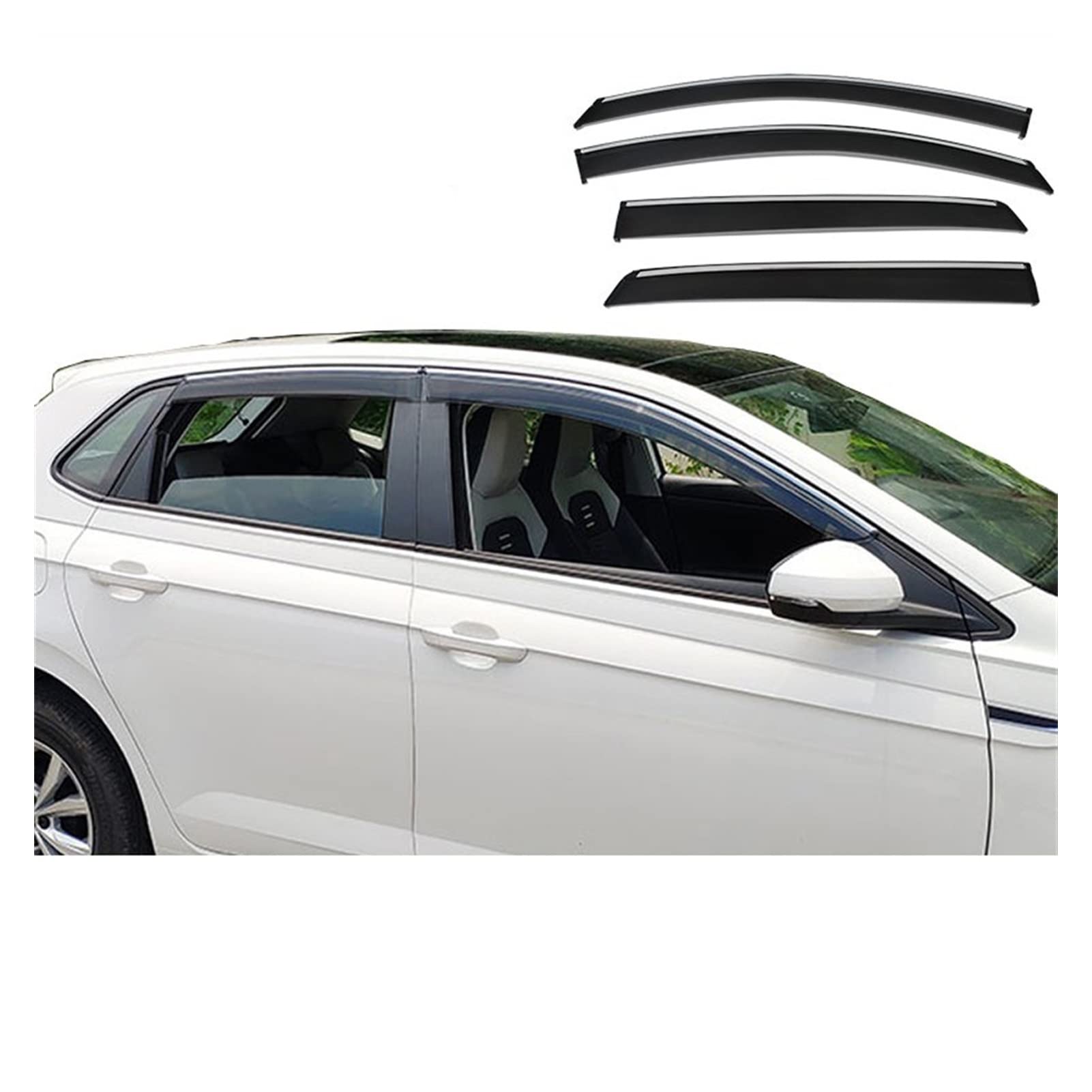 Visier Deflector Fenstervisier Für VW Polo Hatchback 2011-2018 Windabweiser Seitenfenster Regenabweiser von WAVEPEAK