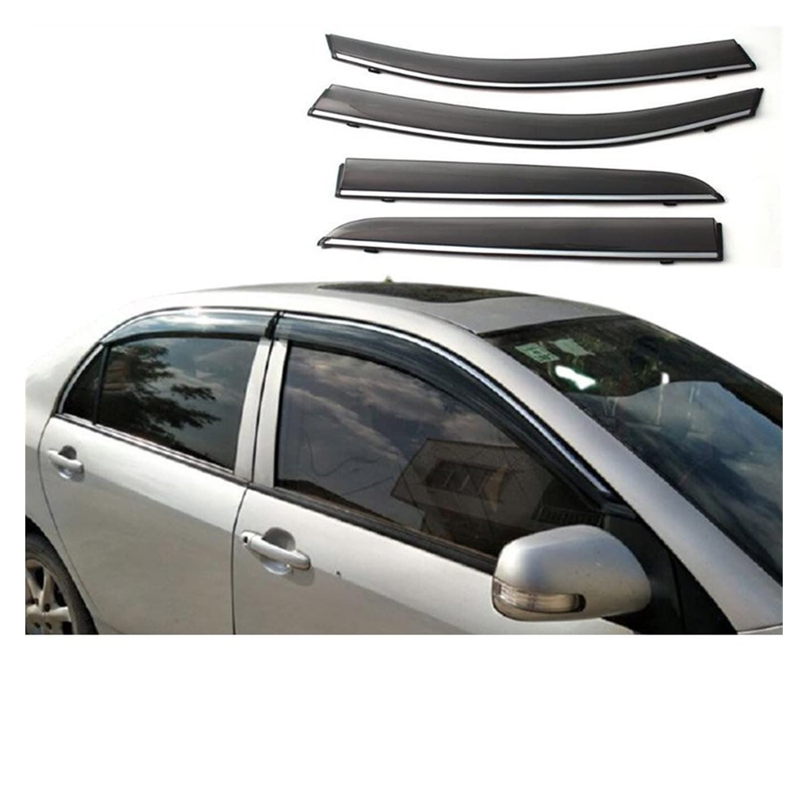 Visier Deflector Fenstervisiere Für Toyota Corolla Altis E170 2014 2015 2016 2017 2018 Windabweiser Seitenfenster Regenabweiser von WAVEPEAK