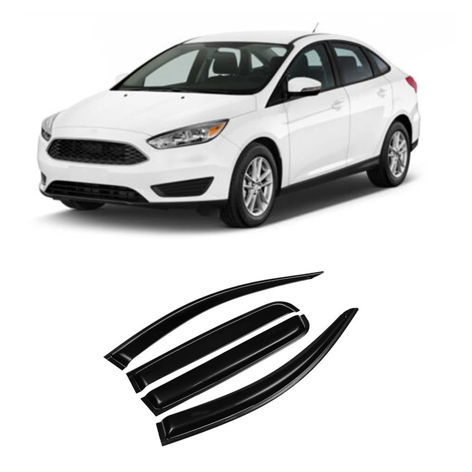 Visier Deflector Für Ford Focus 3 MK3 Hatchbadk Sedan 2012-2018 Windabweiser Seitenfenster Regenabweiser von WAVEPEAK