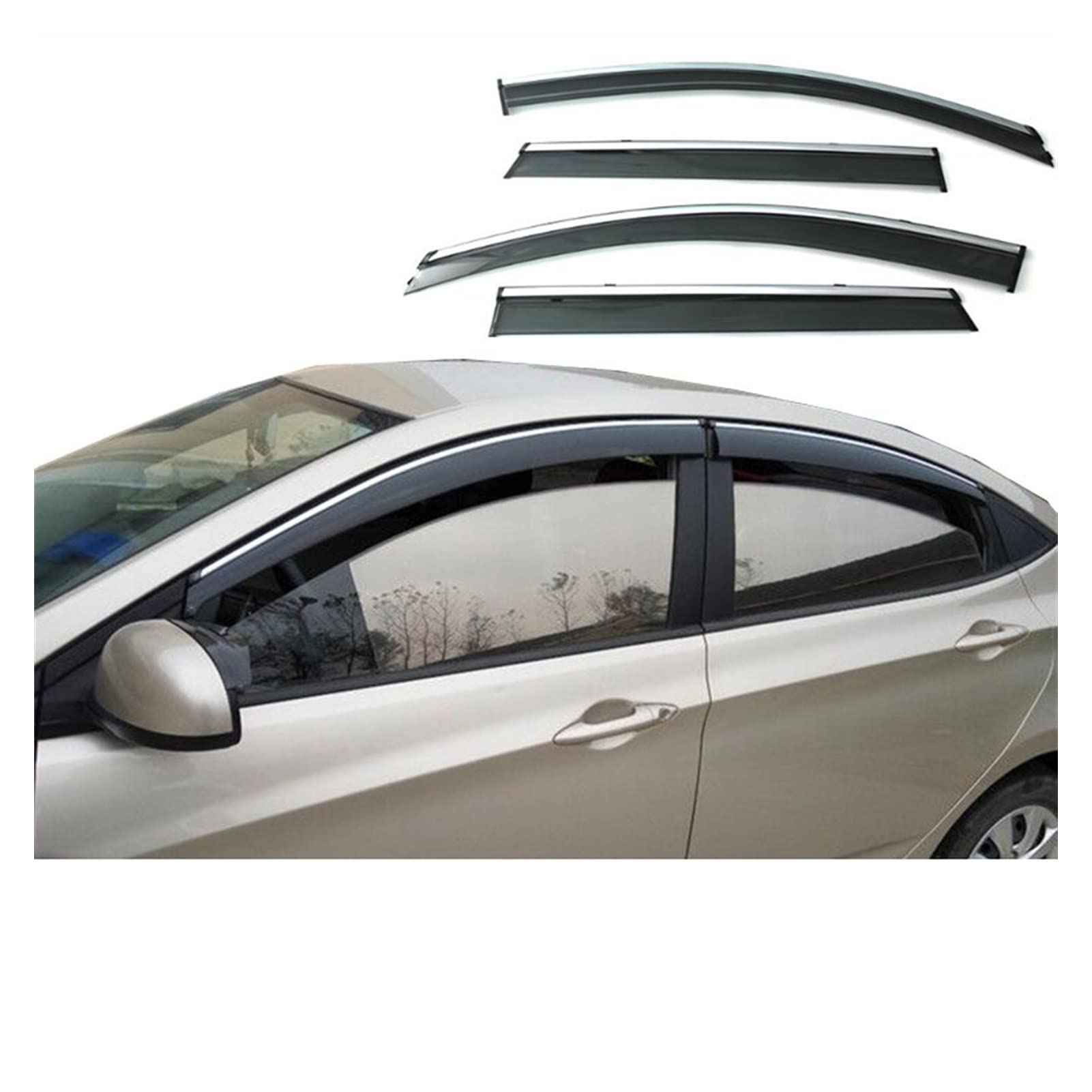 Visier Deflector Seitenfenster-Deflektor Für Hyundai Verna Sedan 2017 2018 2019 2020 Windabweiser Seitenfenster Regenabweiser von WAVEPEAK