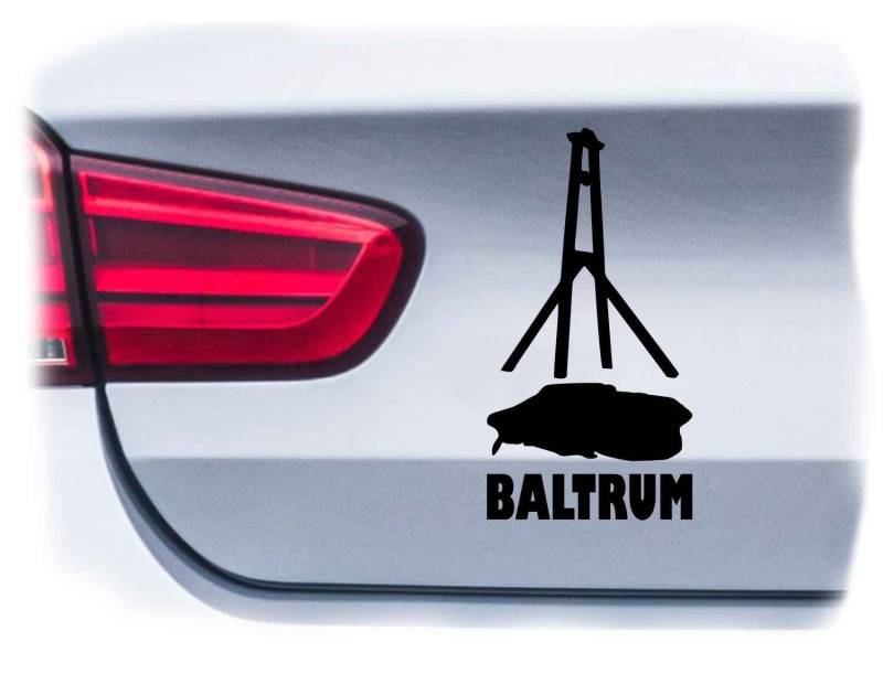 WB wohn trends Auto-Aufkleber, Baltrum Insel Silhouette Glocken-Turm, schwarz, 15cm hoch, Farbe und Größe wählbar, KFZ-Sticker LKW Spruch von WB wohn trends