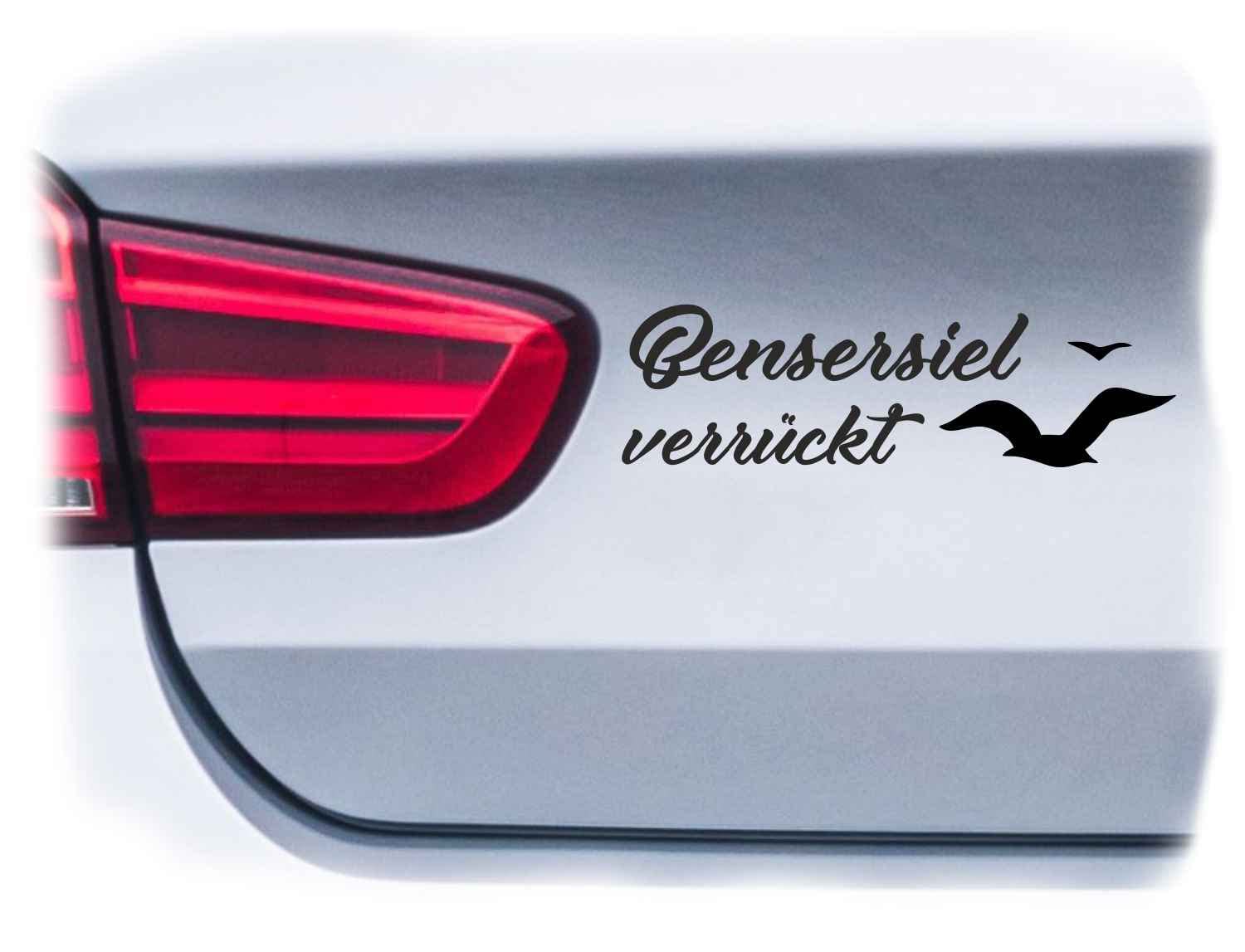 WB wohn trends Auto-Aufkleber, Bensersiel verrückt, schwarz, 15cm breit, KFZ-Sticker LKW Spruch von WB wohn trends