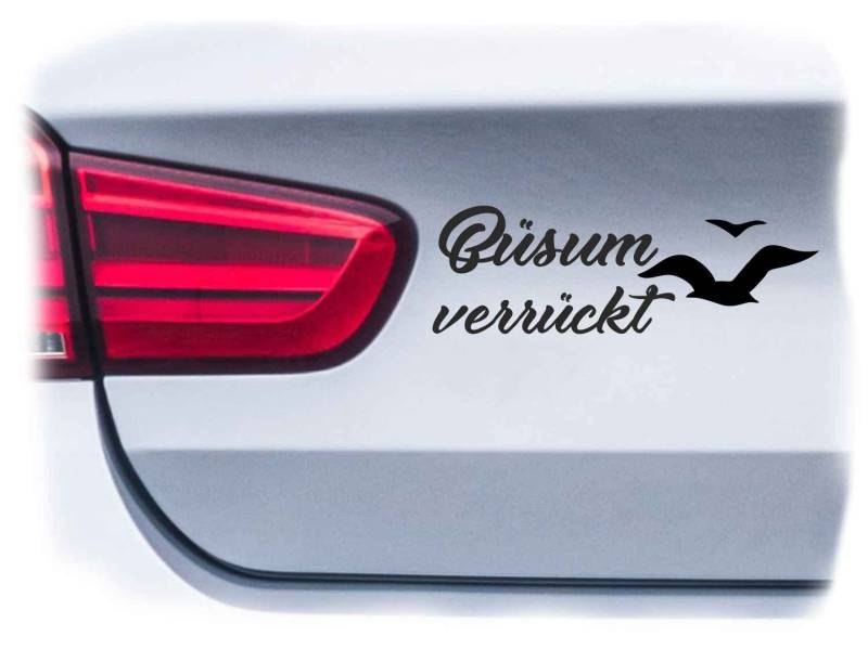 WB wohn trends Auto-Aufkleber, Büsum verrückt, Silber, 15cm breit, Farbe und Größe wählbar, KFZ-Sticker LKW Spruch von WB wohn trends