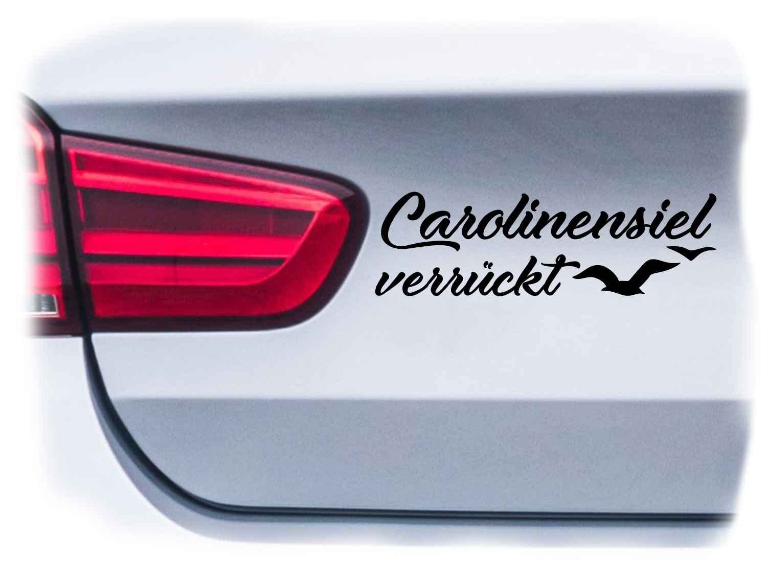 WB wohn trends Auto-Aufkleber, Carolinensiel verrückt, Silber, 15cm breit, Farbe und Größe wählbar, KFZ-Sticker LKW Spruch von WB wohn trends