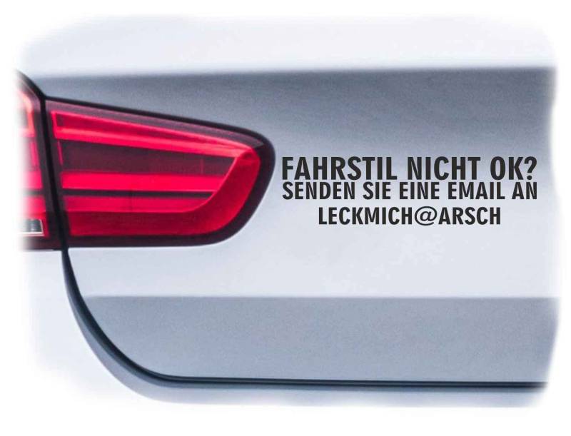 WB wohn trends Auto-Aufkleber, Fahrstil Nicht ok? Tuning-Scene Tuner, Gold, 50cm breit, Farbe und Größe wählbar, KFZ-Sticker LKW Spruch von WB wohn trends