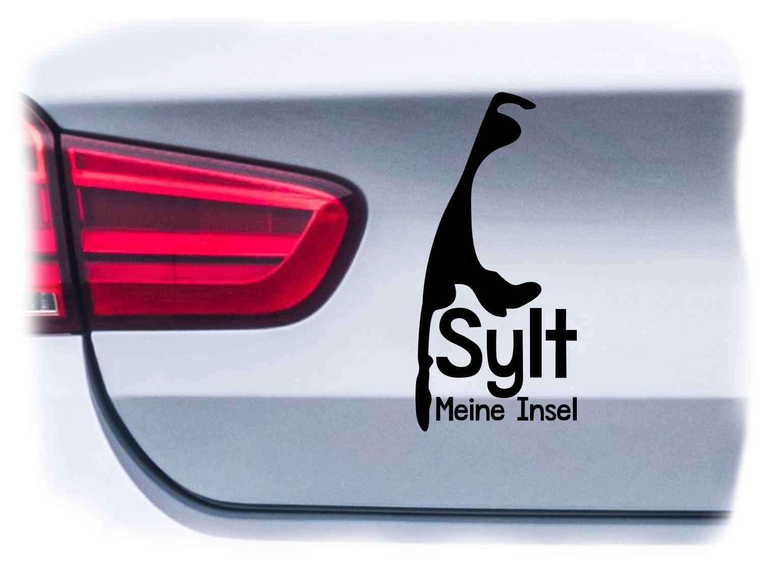 WB wohn trends Auto-Aufkleber, Sylt Meine Insel, schwarz, 22cm hoch, Farbe und Größe wählbar, KFZ-Sticker LKW Spruch von WB wohn trends