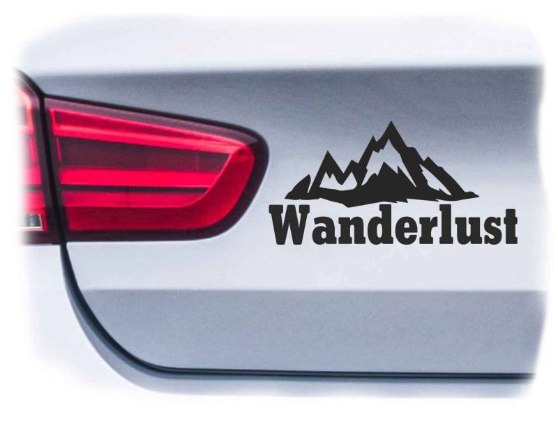 WB wohn trends Auto-Aufkleber, Wanderlust Berge, Silber, 15cm breit, Farbe und Größe wählbar, KFZ-Sticker LKW Spruch von WB wohn trends