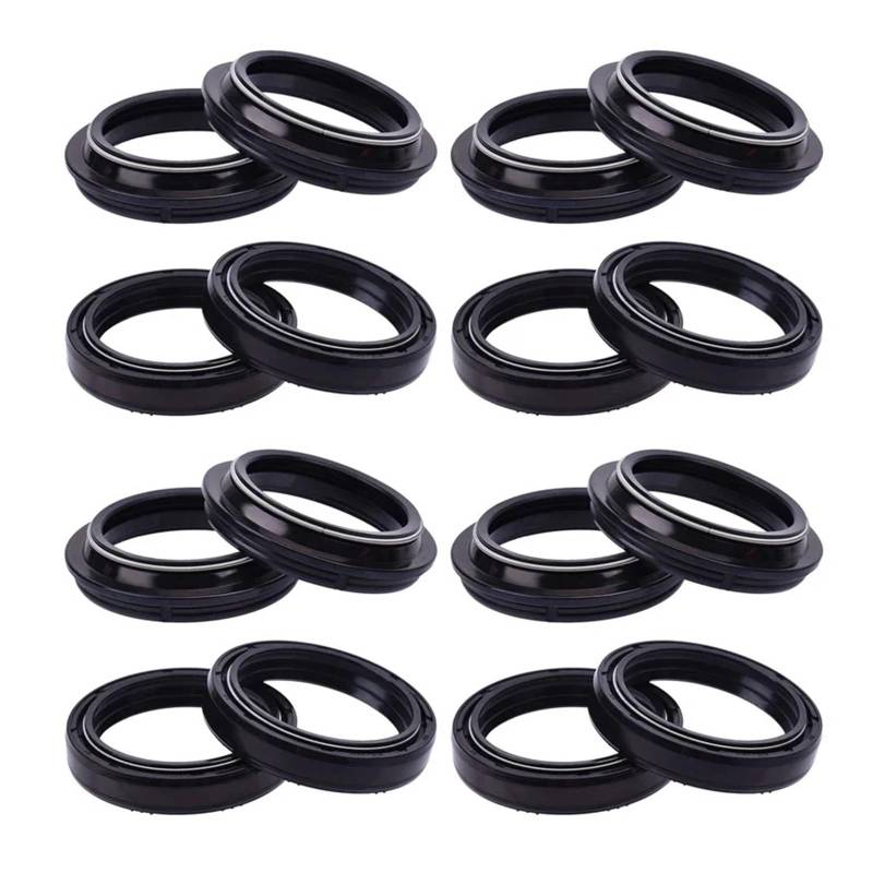 43x55x9.5/10,5 Front Shock Gabel Öl Dichtung 43 55 Staub Abdeckung for MT03 660 YZF R6 99-2004 XT 660 XTZ 660 XT660 XTZ660(8pcs seal 8pc cover) von WBDDZSW