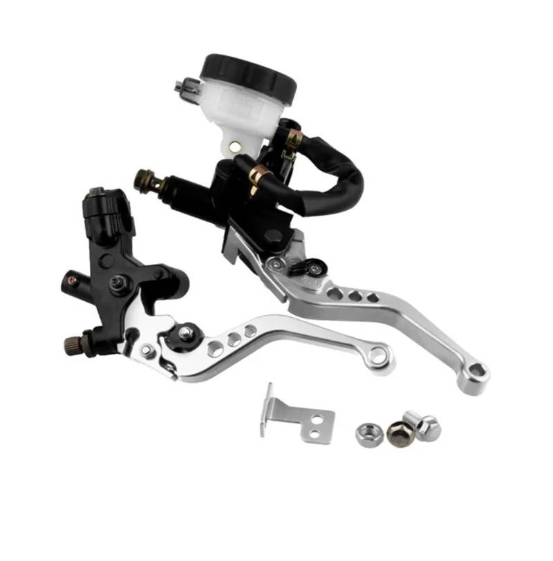 Motorrad Bremse Kupplung Universal 7/8" 22mm Motorrad Kupplung Bremse Hauptzylinder Reservoir Hebel Kit Flüssigkeit Reservoir Set Aluminium Kupplung Griff Set von WBFLZTYOP