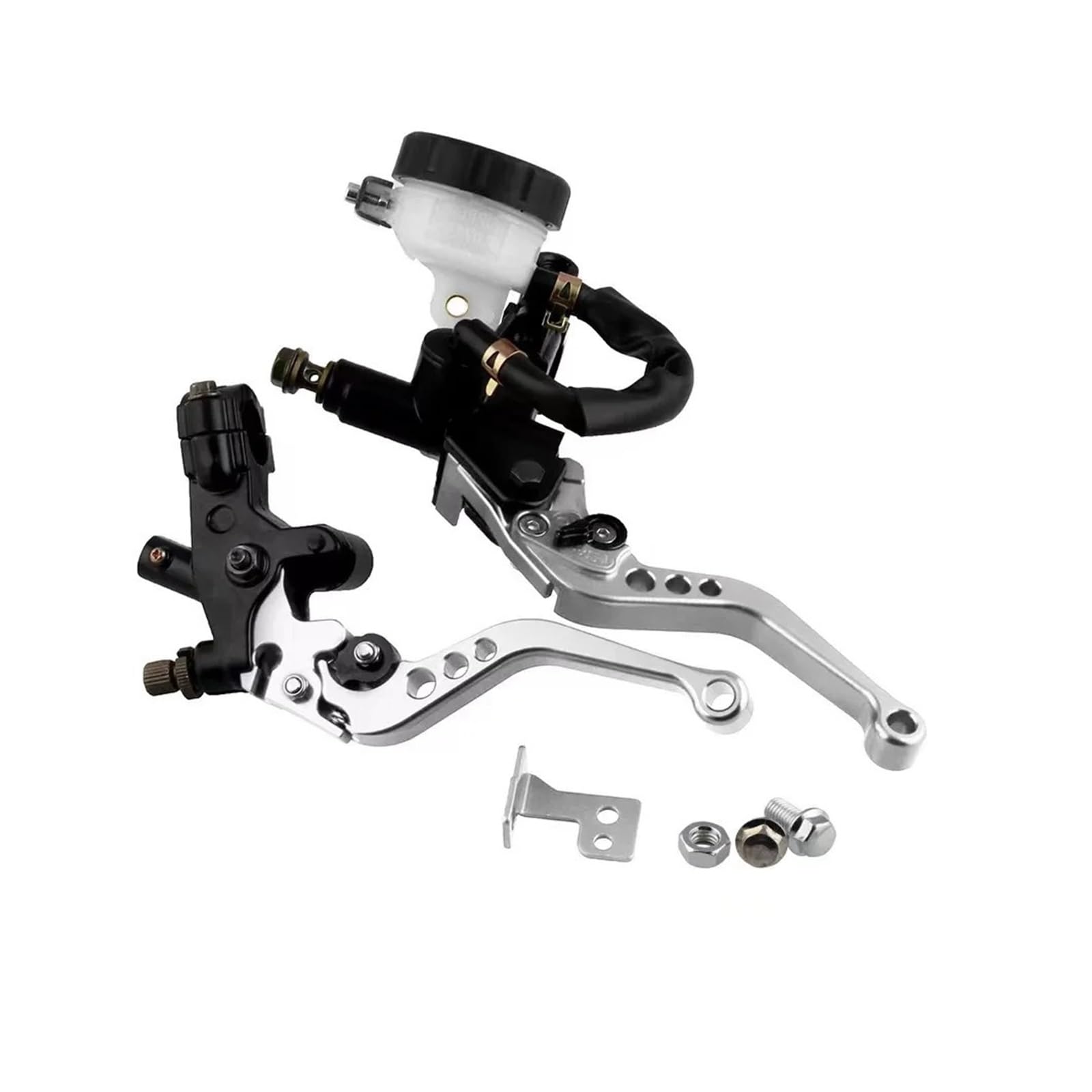 Motorrad Bremse Kupplung Universal 7/8" 22mm Motorrad Kupplung Bremse Hauptzylinder Reservoir Hebel Kit Flüssigkeit Reservoir Set Aluminium Kupplung Griff Set von WBFLZTYOP