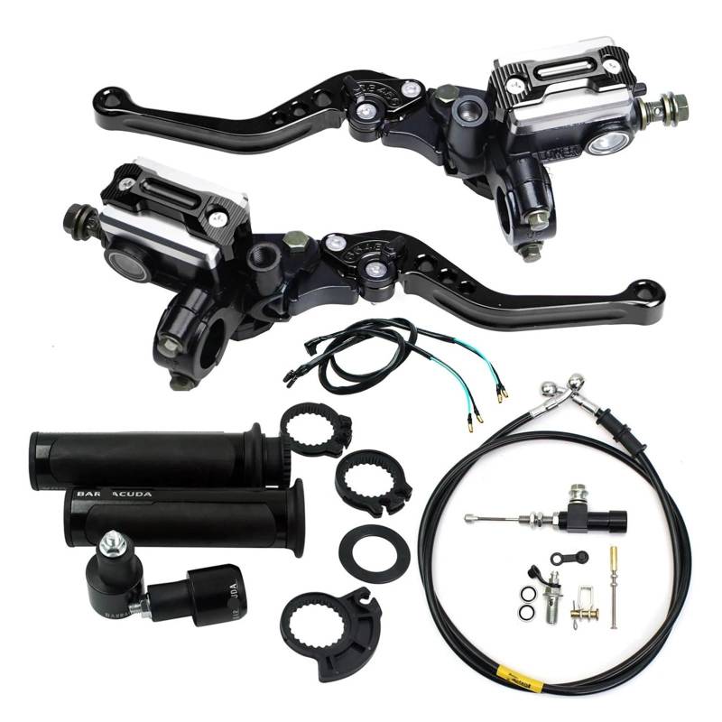 Motorrad Bremse Kupplung Universal Motorrad Hydraulische Kupplung Kit Bremshebel Hauptzylinder Reservoir Mit Grip Bremsschlauch Für Motocross von WBFLZTYOP