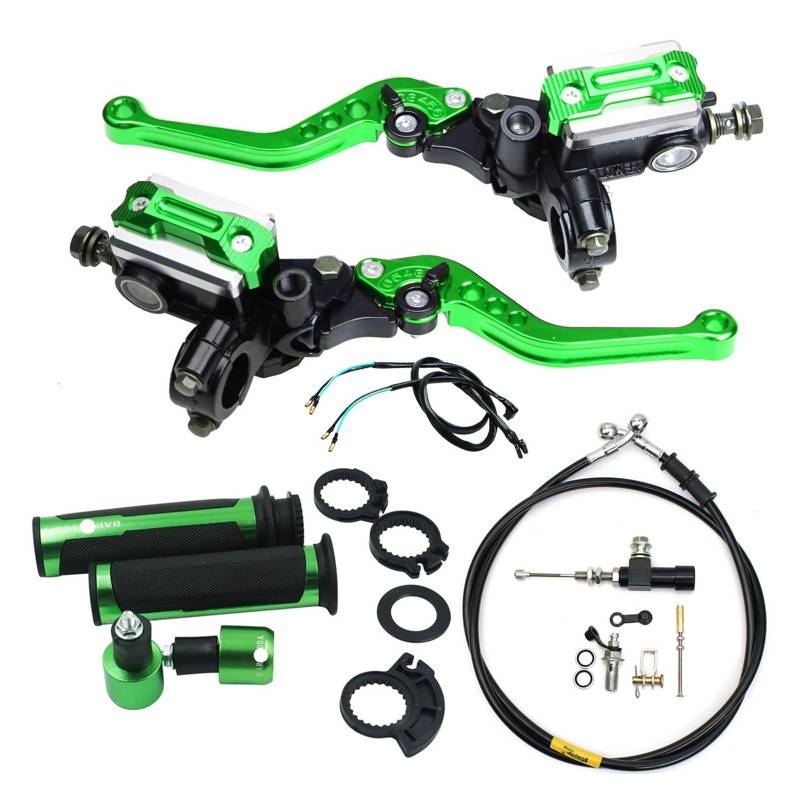 Motorrad Bremse Kupplung Universal Motorrad Hydraulische Kupplung Kit Bremshebel Hauptzylinder Reservoir Mit Grip Bremsschlauch Für Motocross von WBFLZTYOP