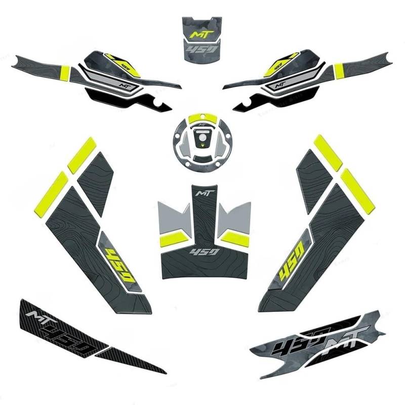 Motorrad Tankpad Für CF Moto 450 MT Tundra Grau Motorradzubehör Tankpad Aufkleber Schutzabdeckungen 3D Harzaufkleber Kit von WBFLZTYOP