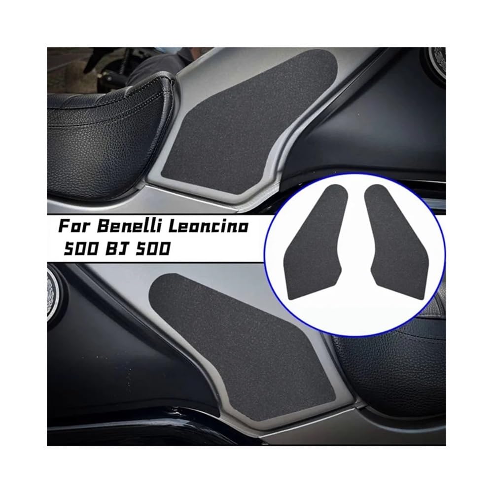 Motorrad Tankpad Motorrad PVC Komplettset Anti-Rutsch Seitentankpolster Gas Knie Grip Traktion Aufkleber Für BE&Nelli Leoncino 500 BJ 500 von WBFLZTYOP