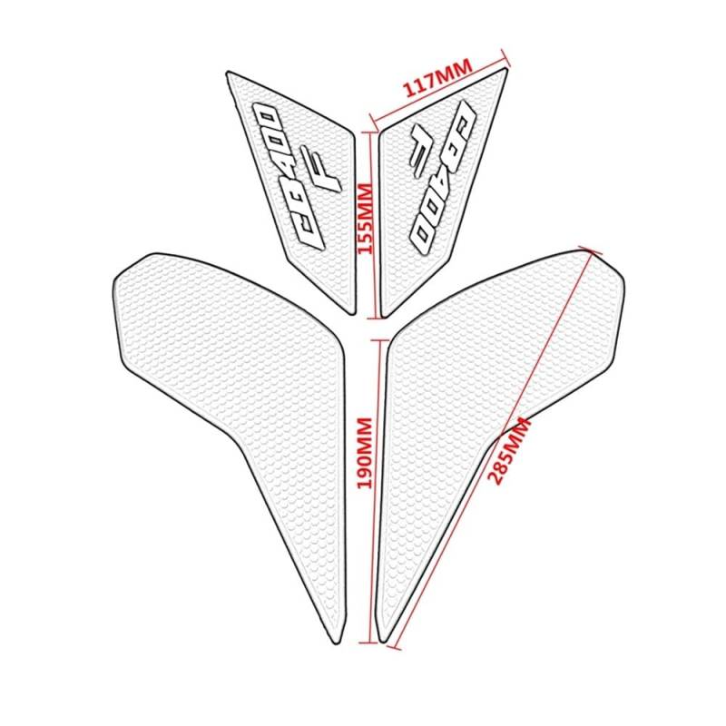 Motorrad Tankpad Motorrad Tank Pad Schutz Aufkleber Aufkleber Gas Knie Grip Traktion Pad Seite Für Ho&nda CB400F CB 400 F 2021 2022 2023 von WBFLZTYOP