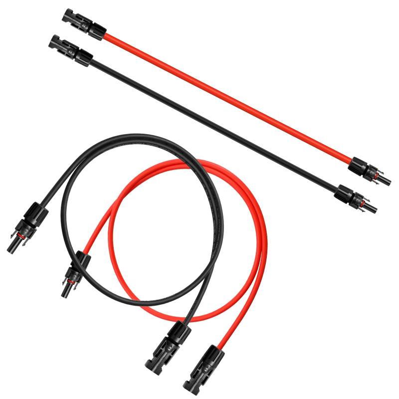 WBGADAM Solarkabel 6mm² Verlängerungskabel 10M, Pv Kabel IP67 Photovoltaik Kabel Stecker montierter Solar-Stecker,Rot+Schwarz von WBGADAM