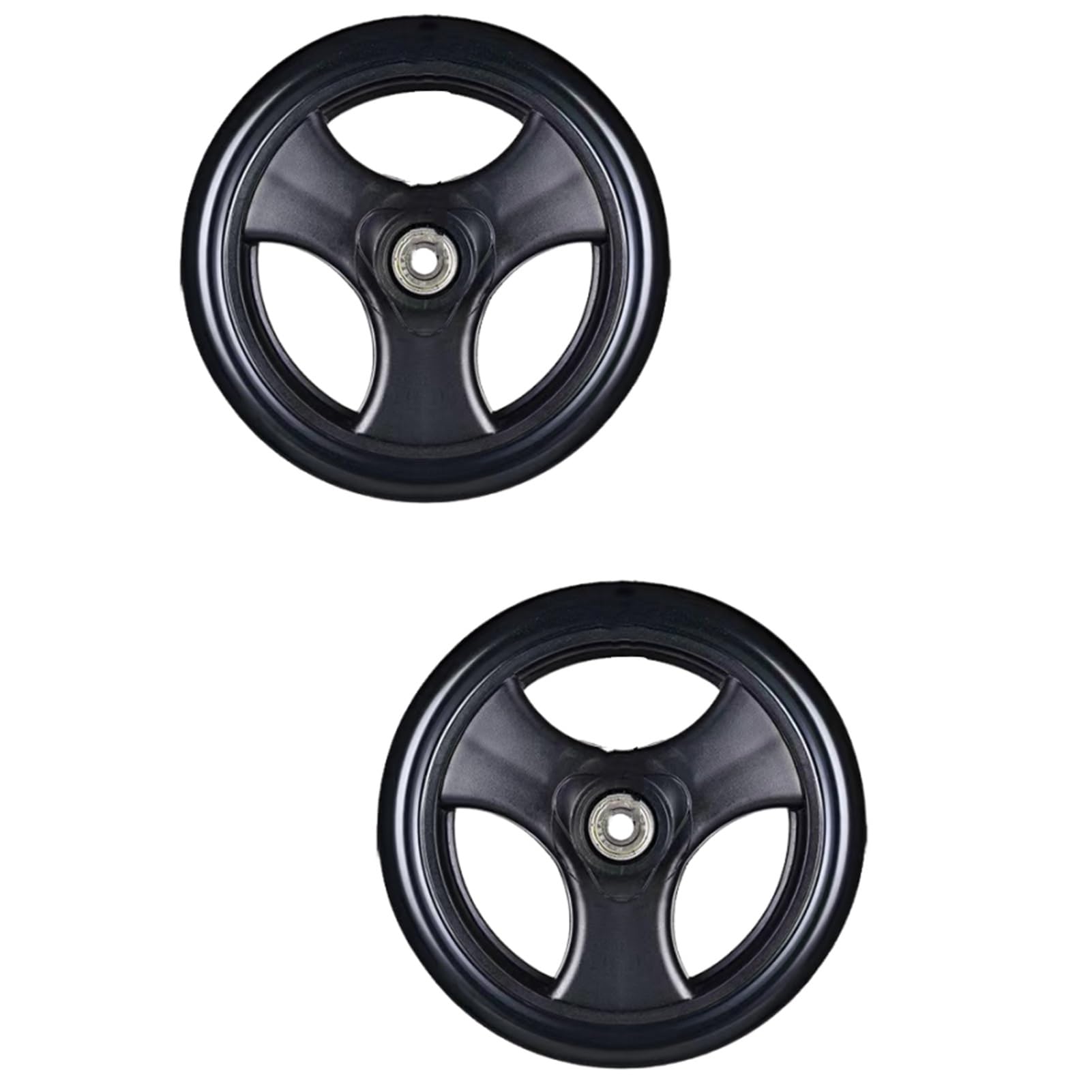 8 Zoll Rollstuhl Vorderrolle, Manuelles Rollstuhl Vorderrad, Kleines Rad Rutschfestle, Vollreifen Rollstuhlrollen Zubehör, Metalllager(Black) von WBQYIPD