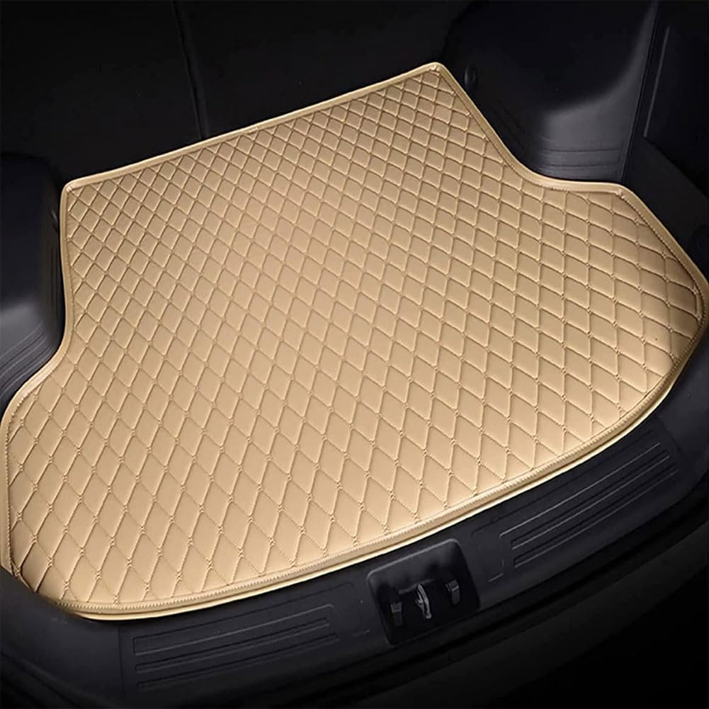 Auto Leder Kofferraummatten für BMW 1 Series 4 Door E82 2007-2011, Antirutschmatte Wasserdicht Kratzfeste Kofferraumwanne Kofferraumschutz Zubehör,F/Beige von WBWBB