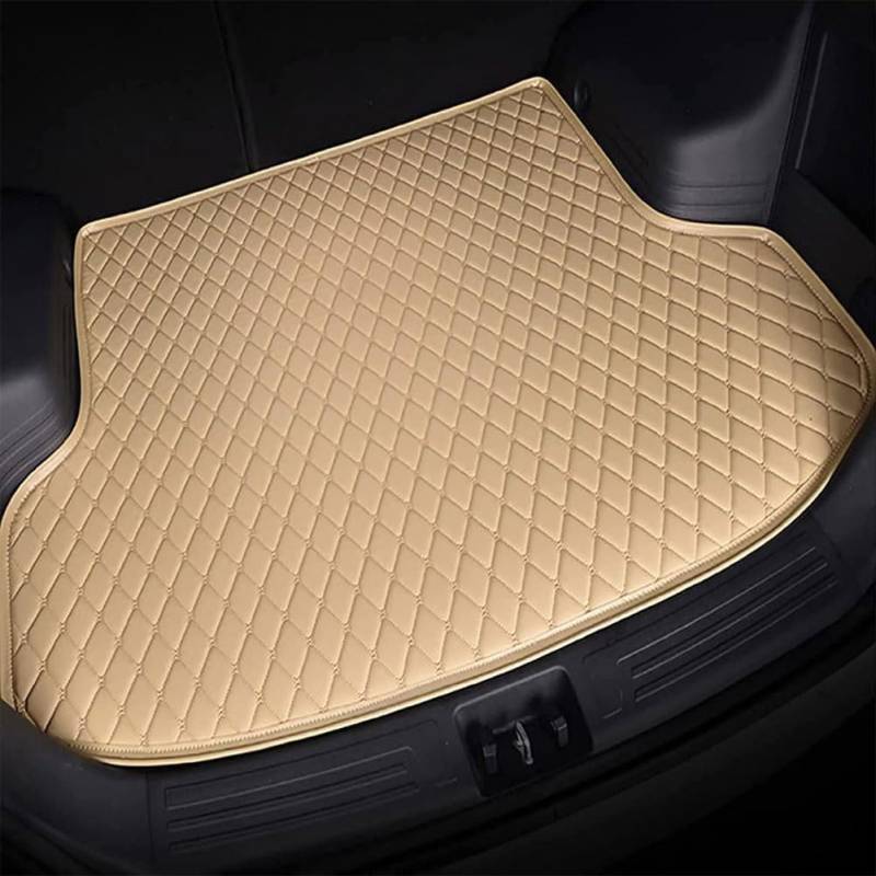 Auto Leder Kofferraummatten für BMW 3 Series 2005-2012, Antirutschmatte Wasserdicht Kratzfeste Kofferraumwanne Kofferraumschutz Zubehör,F/Beige von WBWBB