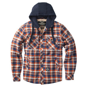 WCC Sherpa Flanelljacke Blau Orange Braun Weiss West Coast Choppers von West Coast Choppers