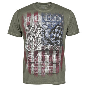 West Coast Choppers USA Loud Pipes T-Shirt Oliv von West Coast Choppers