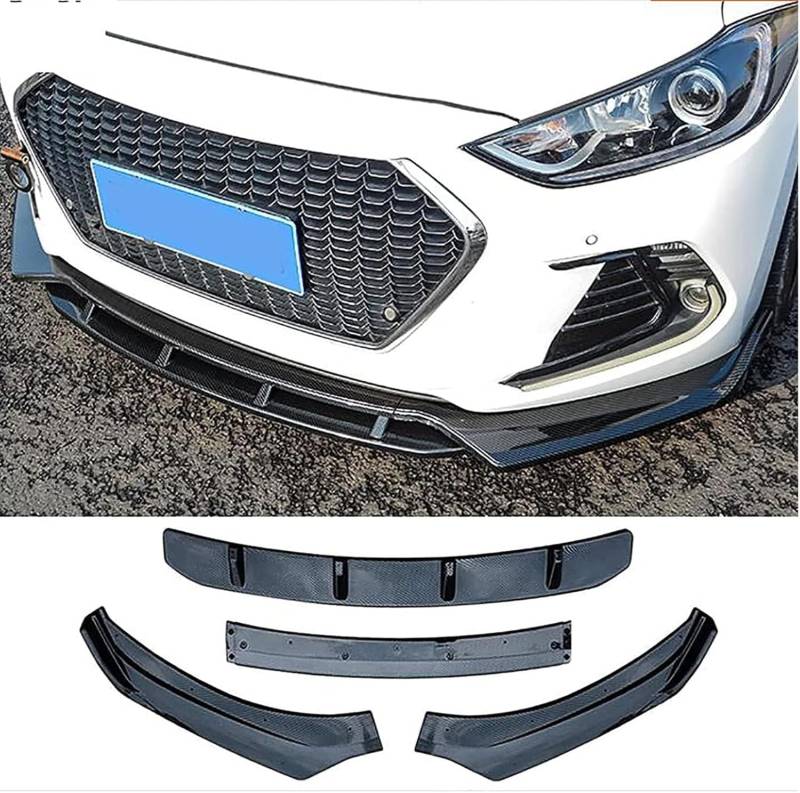 Frontstoßstangen Spoiler für Hyundai Elantra 2016 2017 2018 2019, Bumper Spoilerlippe Lip Splitter Karosserie Schaufeln Schutz Auto Modified Zubehör,Carbon Fiber Look von WCSMHYW