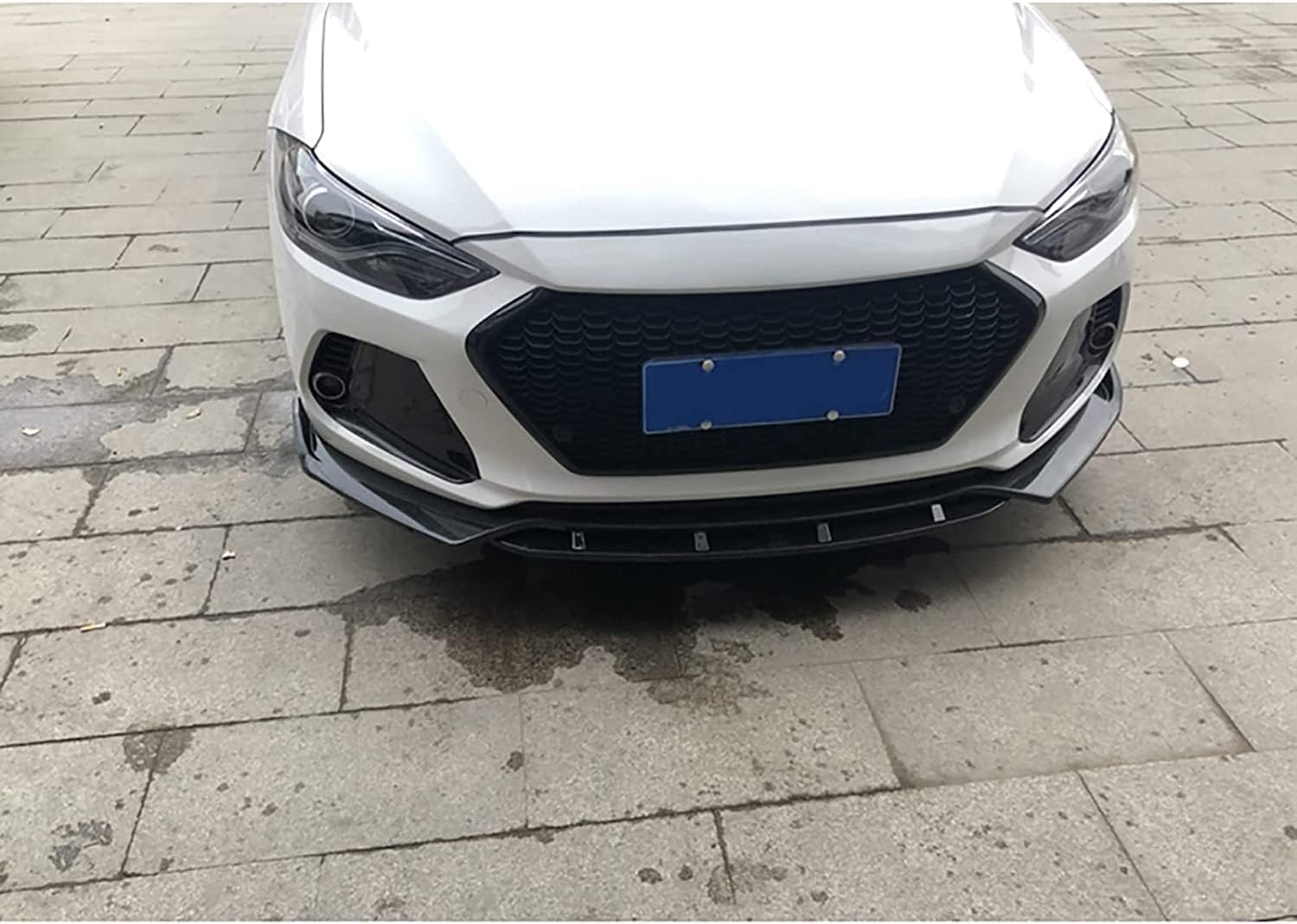 Frontstoßstangen Spoiler für Hyundai Elantra 2016 2017 2018 2019, Bumper Spoilerlippe Lip Splitter Karosserie Schaufeln Schutz Auto Modified Zubehör,Glossy-Black von WCSMHYW