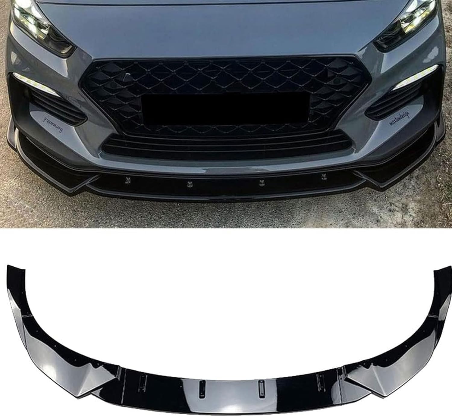 Frontstoßstangen Spoiler für Hyundai I30N MK3 MK3.5 2017-2020 2021 2022, Bumper Spoilerlippe Lip Splitter Karosserie Schaufeln Schutz Auto Modified Zubehör von WCSMHYW